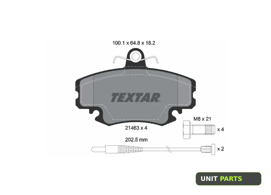 TEXTAR 2146304 Колодки тормозные передние с противошумной пластиной Q+