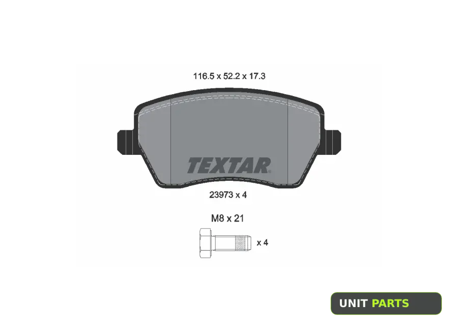TEXTAR 2397301 Колодки передние с противошумной пластиной Q+ RENAULT Logan/NISSAN Note/LADA Largus / Vesta TEXTAR 2397301