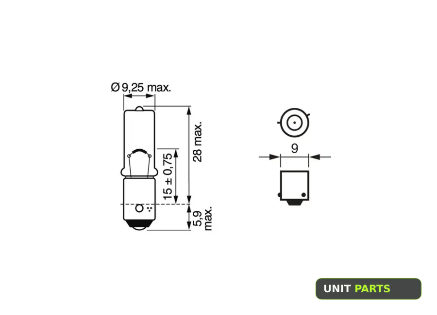 BOSCH 1987302809 Лампа накаливания ECO H6W 12V 6W BAX9s