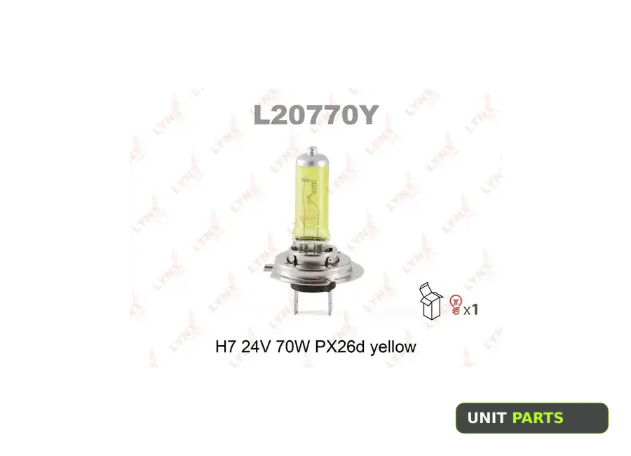 LYNXauto L20770Y Лампа 24V H7 70W PX26d LYNXauto 1 шт. картон L20770Y
