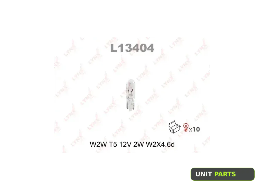 LYNXauto L13404 Лампа 12V W2W 2W W2x4,6d LYNXauto 1 шт. картон L13404