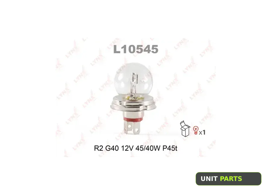 LYNXauto L10545 Лампа 12V R2 45/40W P45t LYNXauto 1 шт. картон L10545