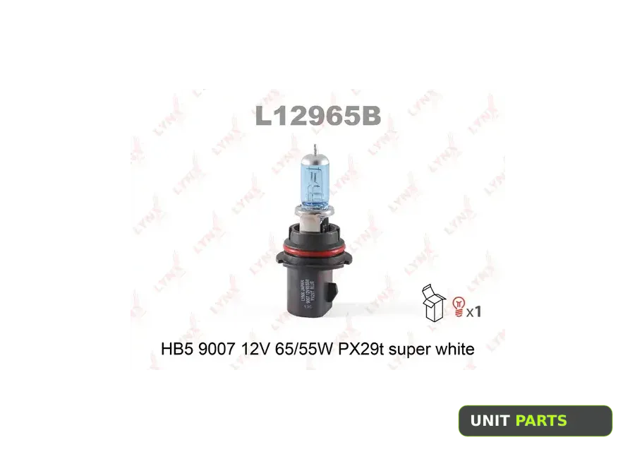 LYNXauto L12965B Лампа 12V HB5 65/55W PX29t LYNXauto SUPER WHITE 1 шт. картон L12965B