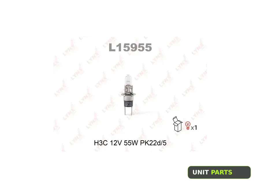 LYNXauto L15955 Лампа 12V H3C 55W PK22d-5 LYNXauto 1 шт. L15955