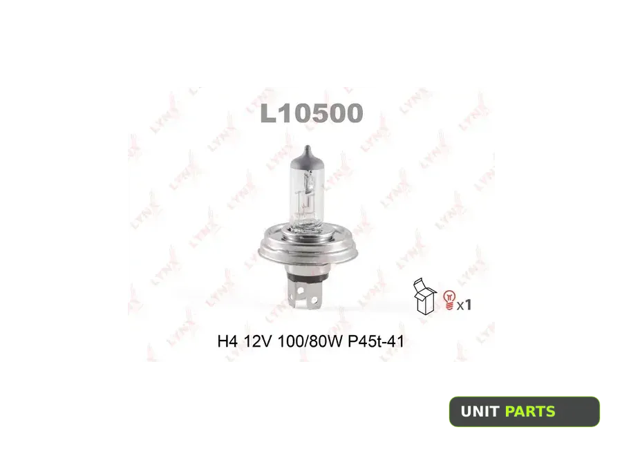 LYNXauto L10500 Лампа 12V H4 100/80W P45t LYNXauto 1 шт. картон L10500