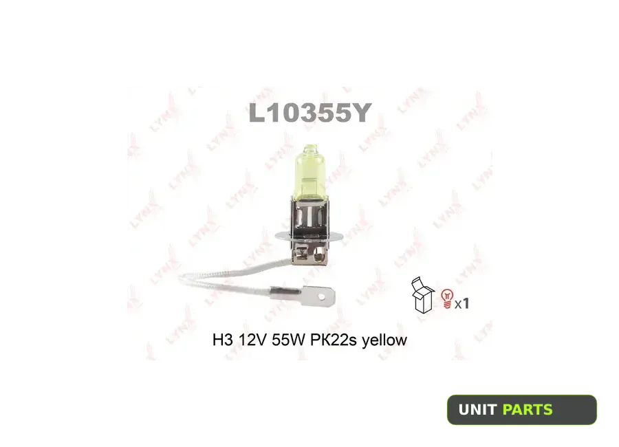 LYNXauto L10355Y Лампа 12V H3 55W PK22s LYNXauto Yellow 1 шт. блистер L10355Y