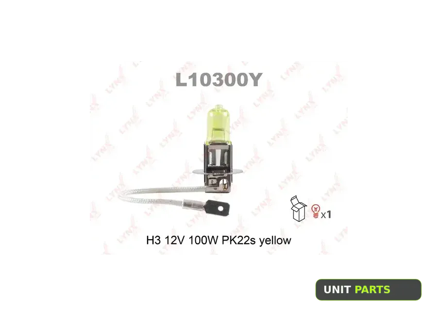 LYNXauto L10300Y Лампа 12V H3 100W PK22s LYNXauto Yellow 1 шт. картон L10300Y