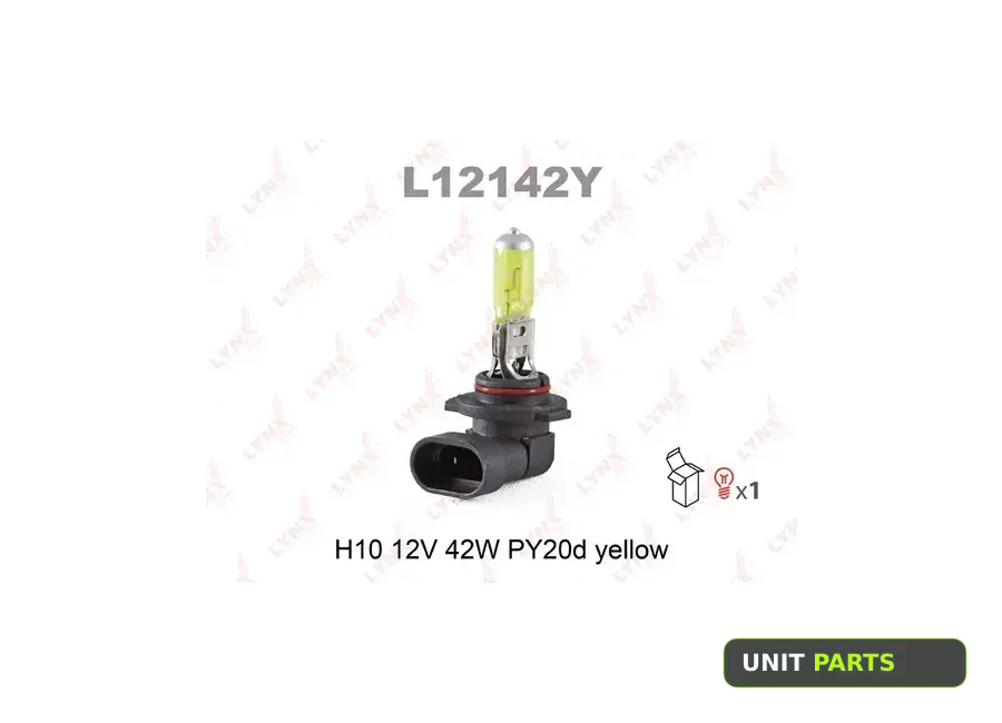 LYNXauto L12142Y Лампа 12V H10 42W PY20d LYNXauto Yellow 1 шт. картон L12142Y