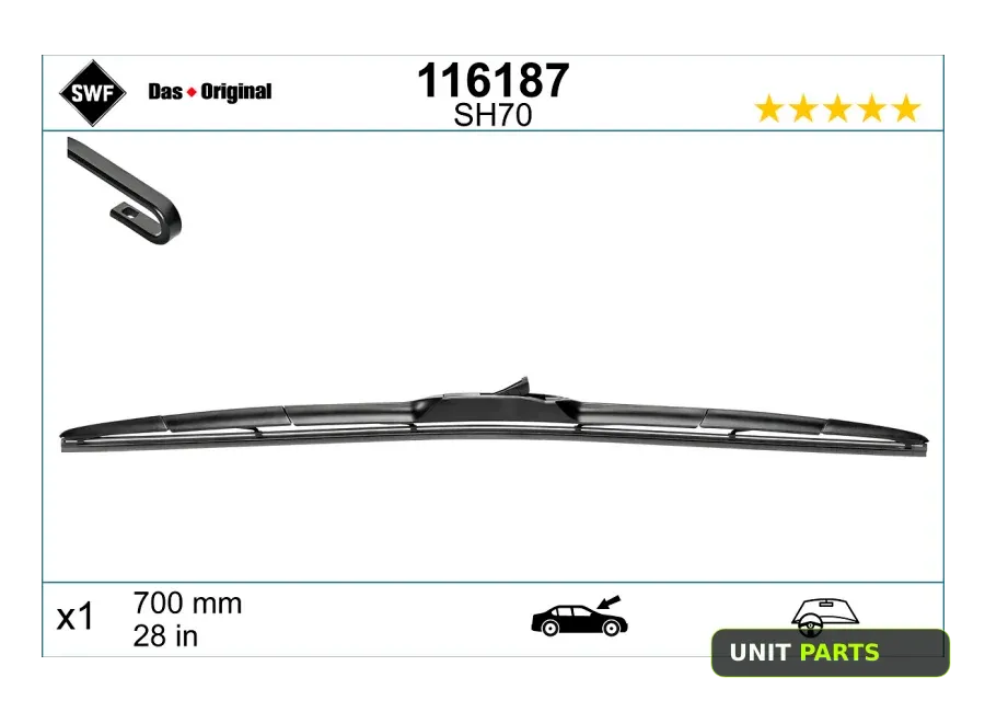 SWF 116 187 Щетка стеклоочистителя 700 мм гибридная 1 шт SWF HYBRID 116 187